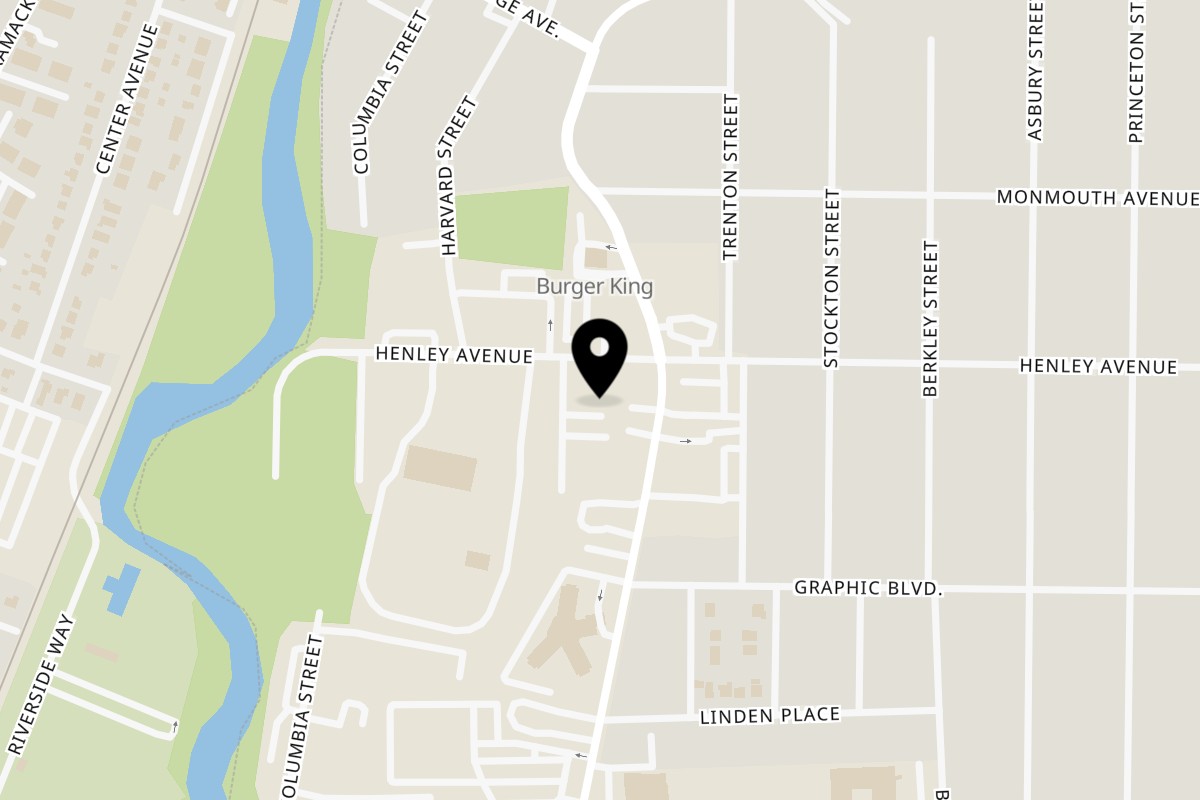 Map showing the location of Crespo's Hookah Grill on 160 Henley Ave in New Milford